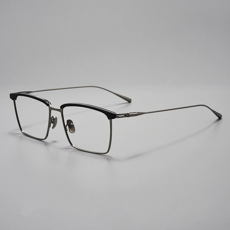 YIMARUILI High-end Pure Titanium Men's Glasses Ultra-light Acetate Fashion Retro Square Eyewear Business Eyeglasses Frame M887S