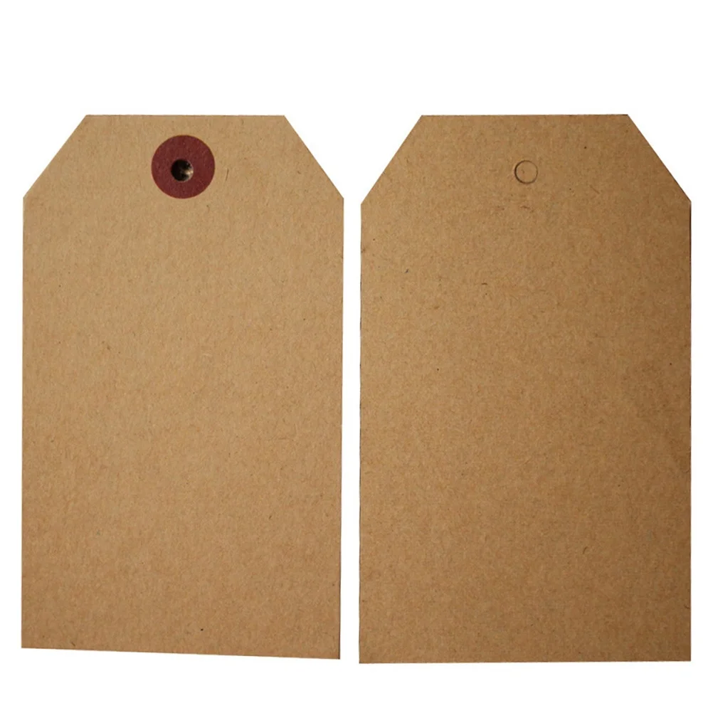 100 Buah Kartu Kosong Label Kertas Kraft Vintage Label Hadiah Pernikahan DIY Label Harga Dekoratif untuk Buku Tempel Pesta
