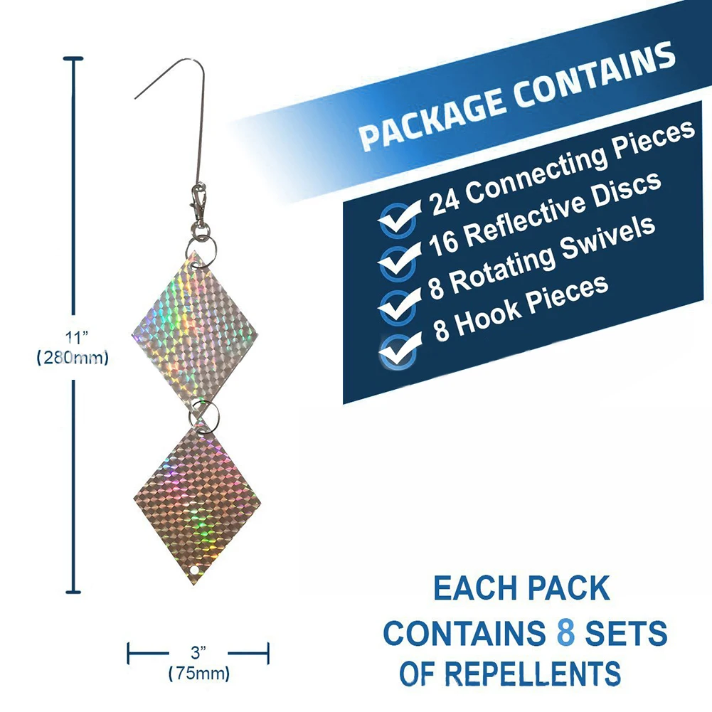 Rotating Swivels Connecting Pieces Reflective Discs Stable Fade-resistant Reflective Bird Birds Away Discs Keep