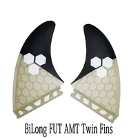 BiLong Futures  AMT  Twin Fins X Large - Black Surfboard Fins Keel Fin  2 Pcs Set Construction Performance Core Quilhas Surf fin