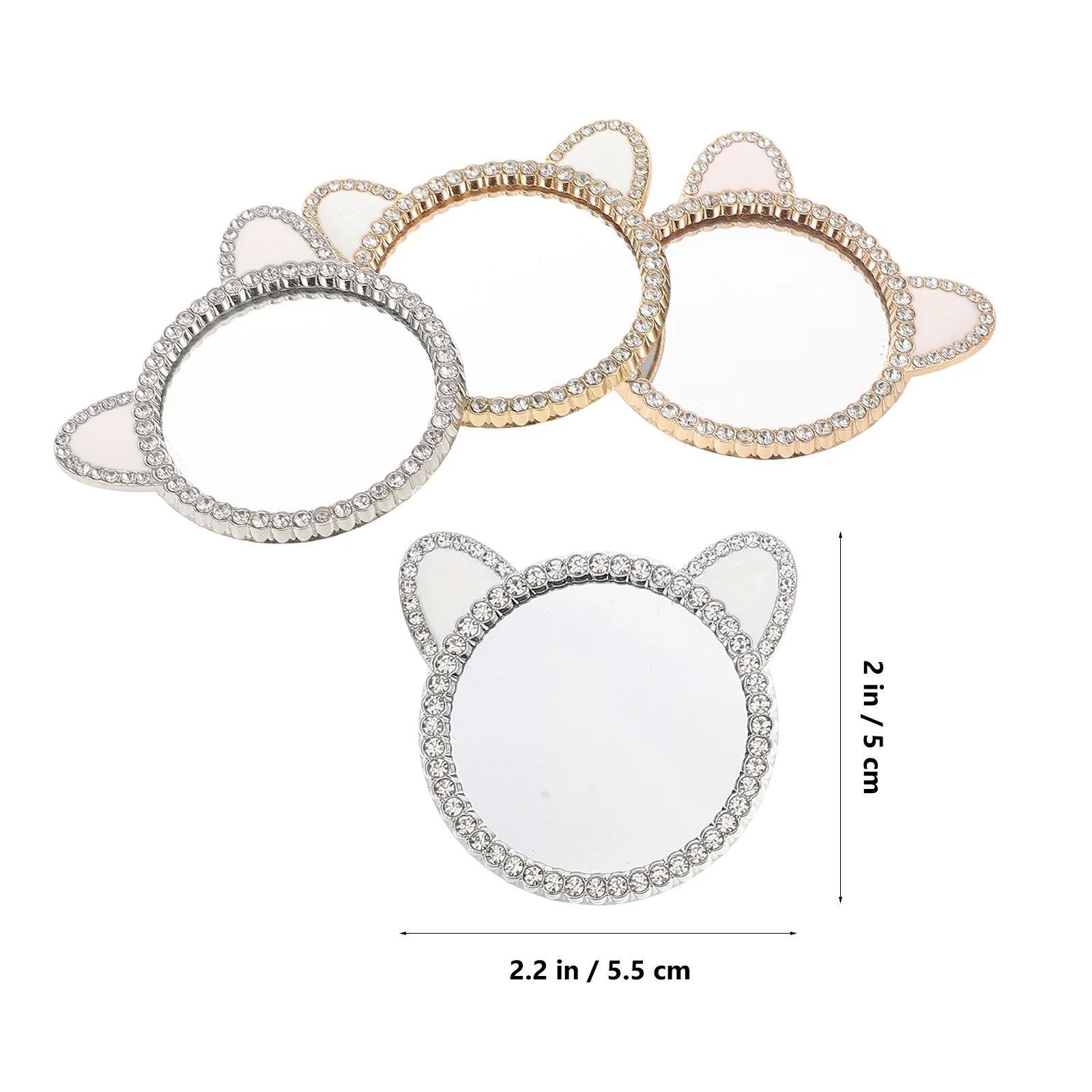 4 قطعة جراب هاتف بلينغ مرآة DIY اكسسوارات لطيف آذان الأرنب القط الزخرفية الهاتف الخليوي صورة شخصية مرآة للمكياج #6