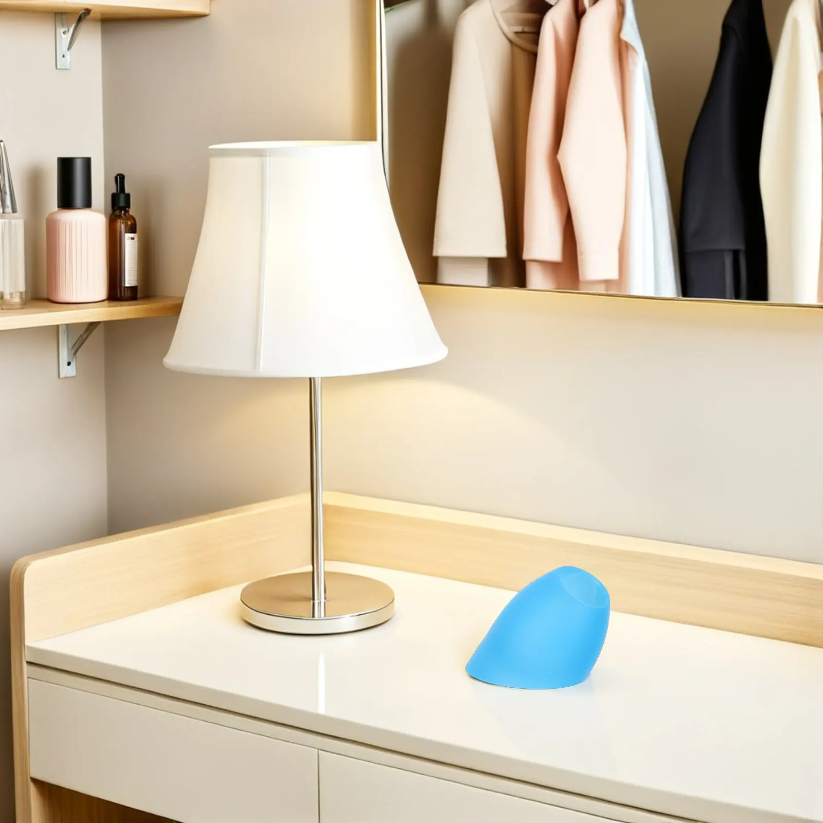 2Pcs Plastic Horseshoe Lampshade Replacement Angled Lamp Shade Small Inclined Blue Cover for Multi-Head Table Floor Pendant