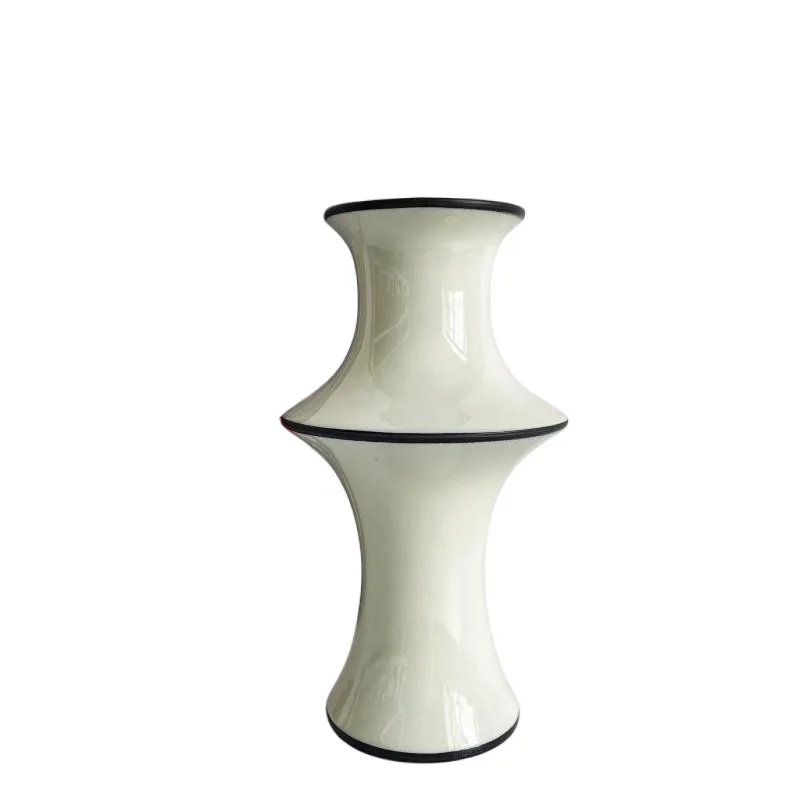 

French antique cream color matching ceramic vase