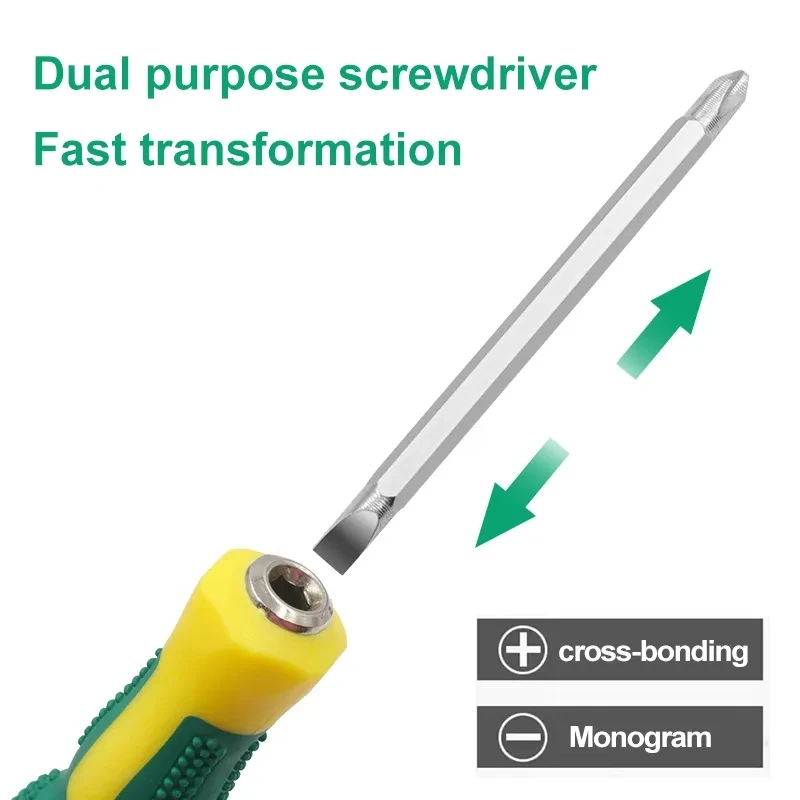Tournevis Phillips PH2 à fente cruciforme, manche de massage, tournevis à double tête Torx, 6mm, 1 pièce