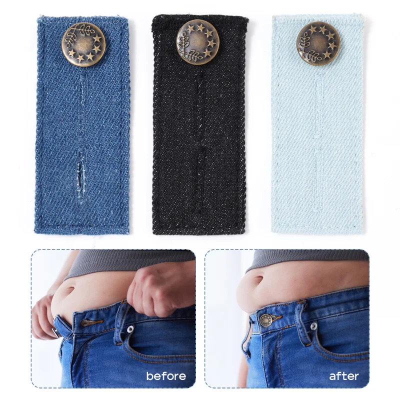 Blue Jeans Waist Expander Button Pant Extender Button Belt Extension Buckle Denim Buckle Waist Buckle Fat Waist Extension