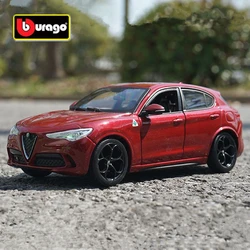 Bburago 1:24 Alfa Romeo Stelvio SUV 합금 자동차 모델, 다이캐스트 금속 차량, 시뮬레이션 컬렉션, 어린이 장난감 선물