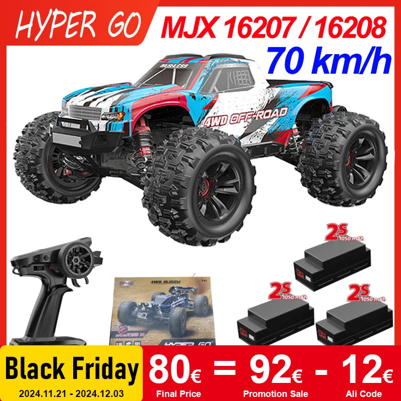 HYPER GO 70KM/H MJX16207 16208 1/16 RC Car Brushless 4WD Racing Car Electric Off-Road Remote Control Truck RC Toy