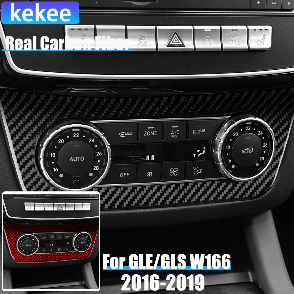 

Real Carbon Fiber Car Accessories Climate Control Trim Cover Soft Sticker For Mercedes-Benz W166 GLE/GLS 2016 2017 2018 2019