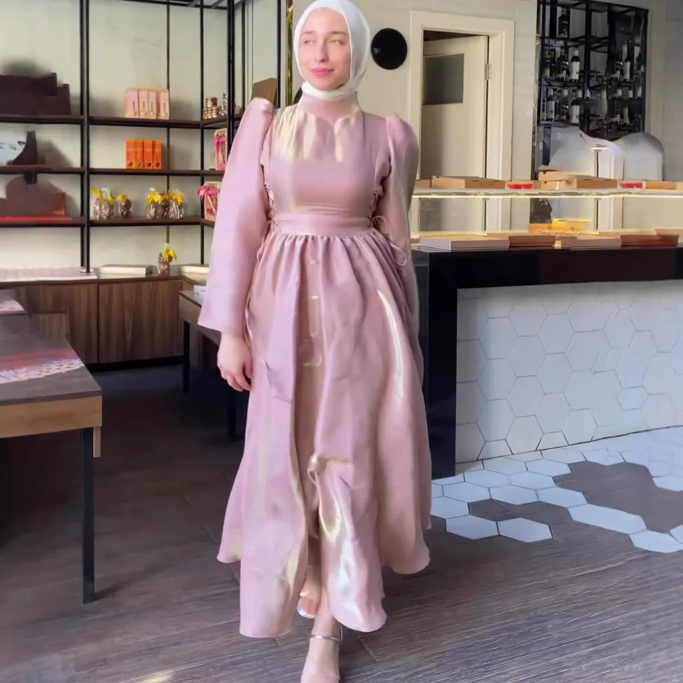 Long Sleeve Lantern Sleeve Dress, Dresses for Women Spring Summer Elegant Formal Evening Dress with Tie Waist