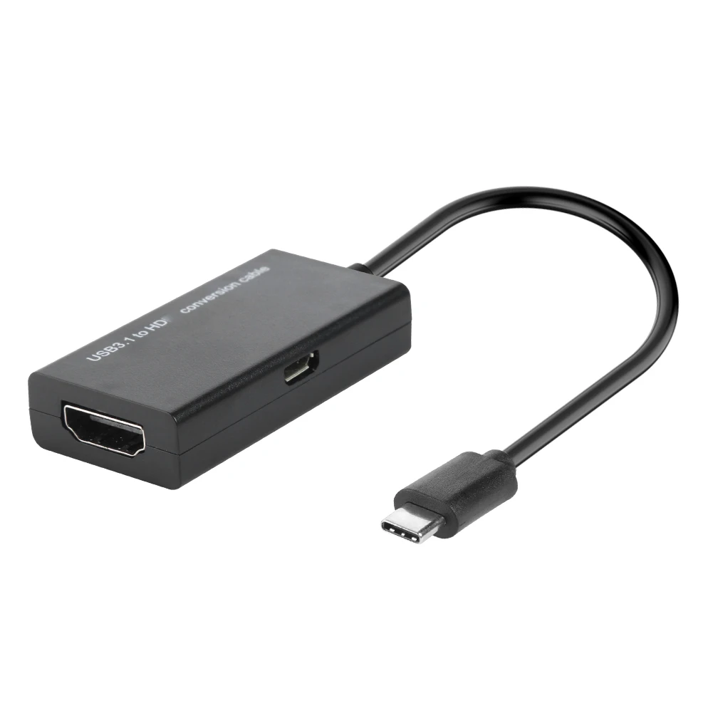 USB Tipo C para HDTV Adaptador, Macho para HD Display Converter Cabo, MHL, Telefone Android, Tablet, 3.1