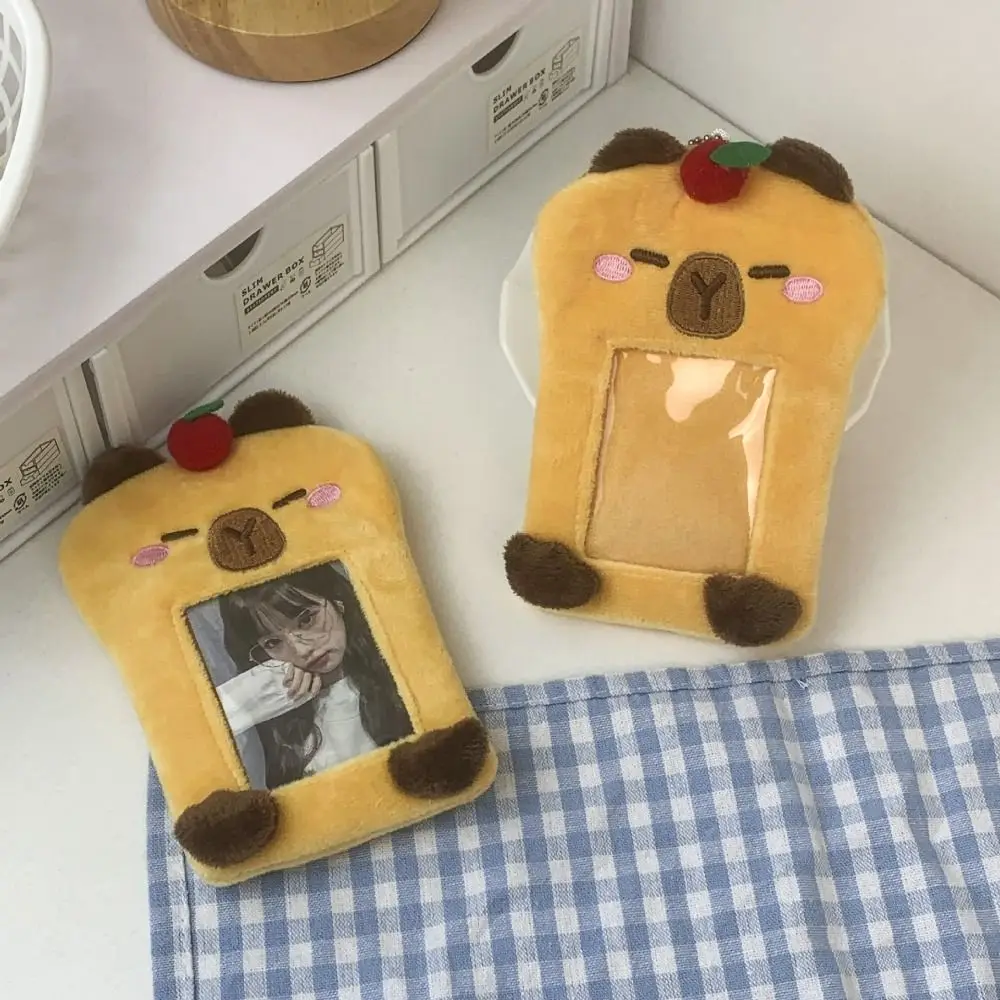 Charms Gift Cute Capybara Plush Photocard Case Cartoon Kawali Photo Card Holder Portable Creative Bag Keychain