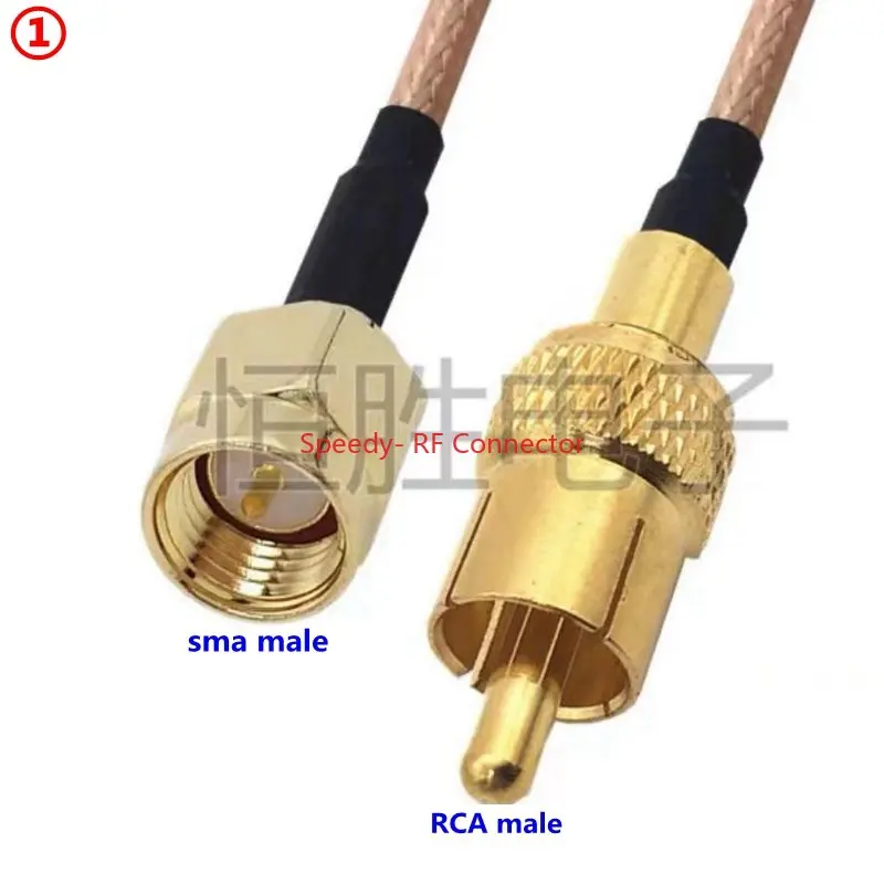 RG316 كابل محوري RCA ذكر إلى SMA BNC TNC موصل RCA ذكر أنثى تجعيد لتمديد كابل انخفاض خسارة التسليم السريع النحاس #2