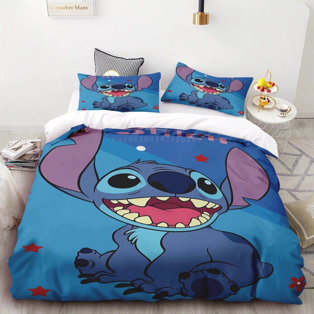 

Duvet Cover Cartoon Anime Stitch Bedding Set Quilt Cover Pillowcase Kids Bed Comfortable Bed Set Twin King Size Child Gift