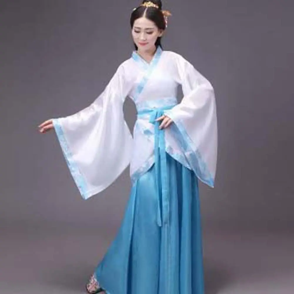 

Chinese Cloth Chinese Hanfu Skirt Outfit Ancient Stage Costumes Chinese Ancient Dress Oriental Fairy Princess Folk Dance