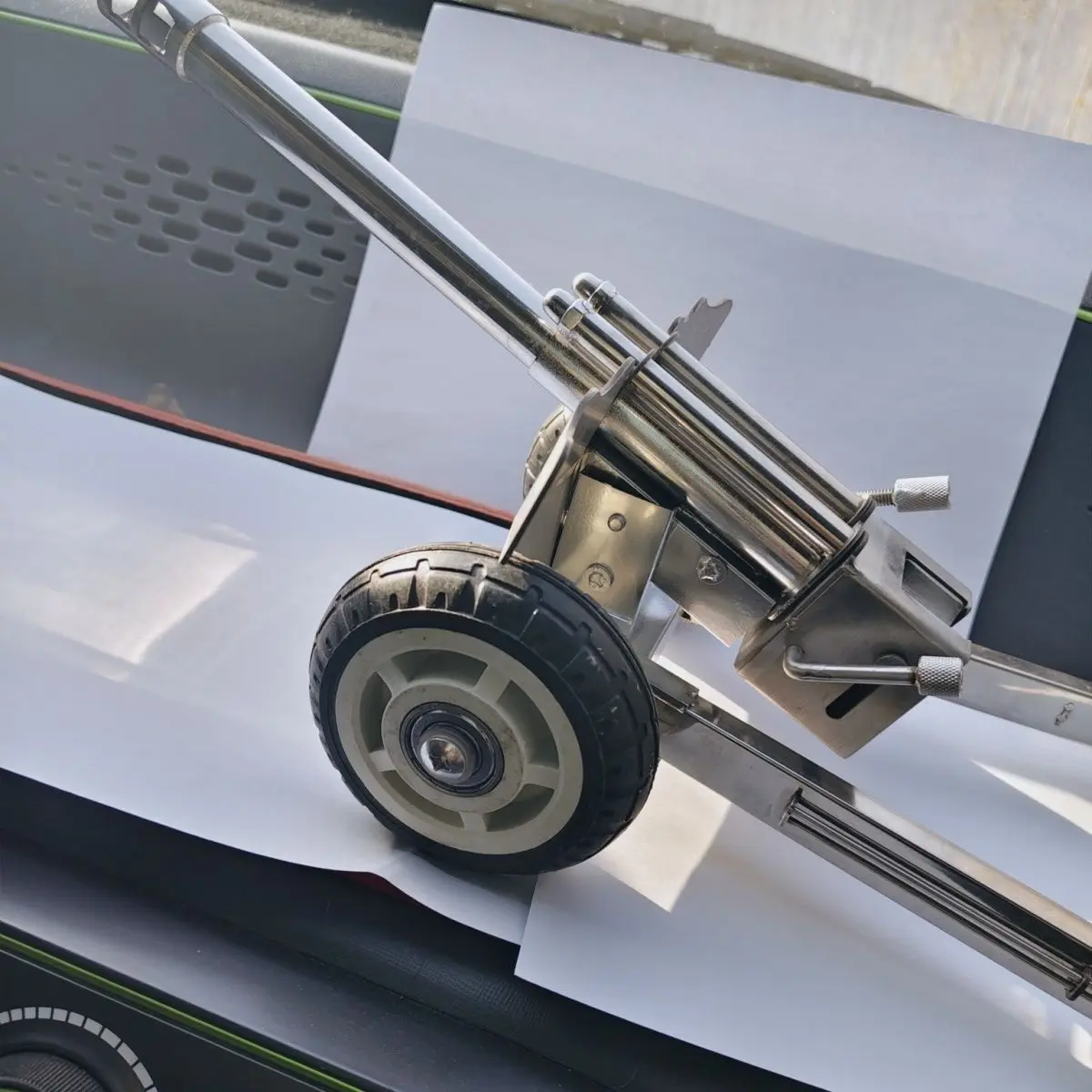 

Handmade Stainless Steel Cannon Model Decor Realistic Military Collectible for Office & Living Room
