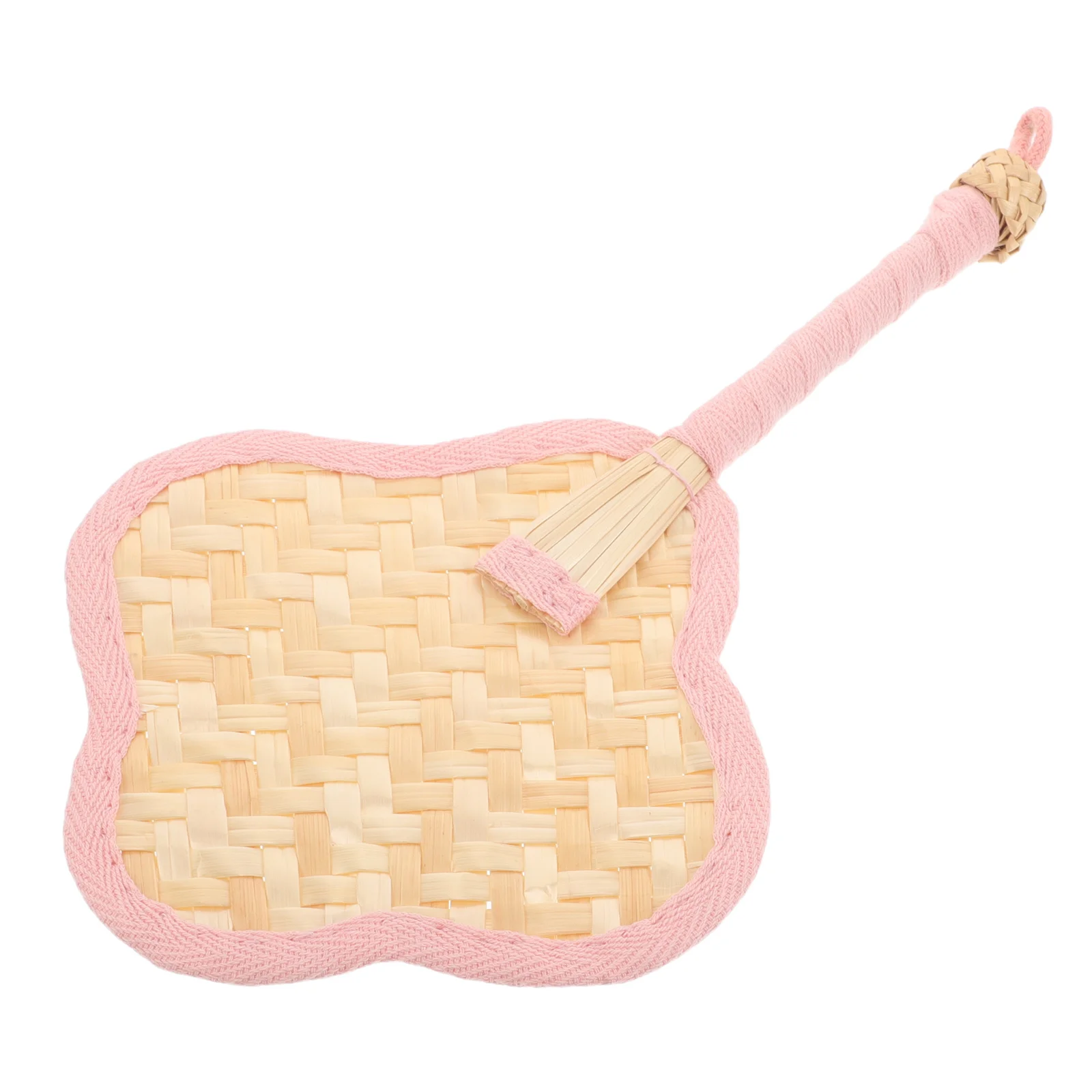 

Hand Woven Wheat Straw Fan Mini Heart Four-Leaf Clover Design Portable Cooling Outdoor Summer Decorative Straw Fan