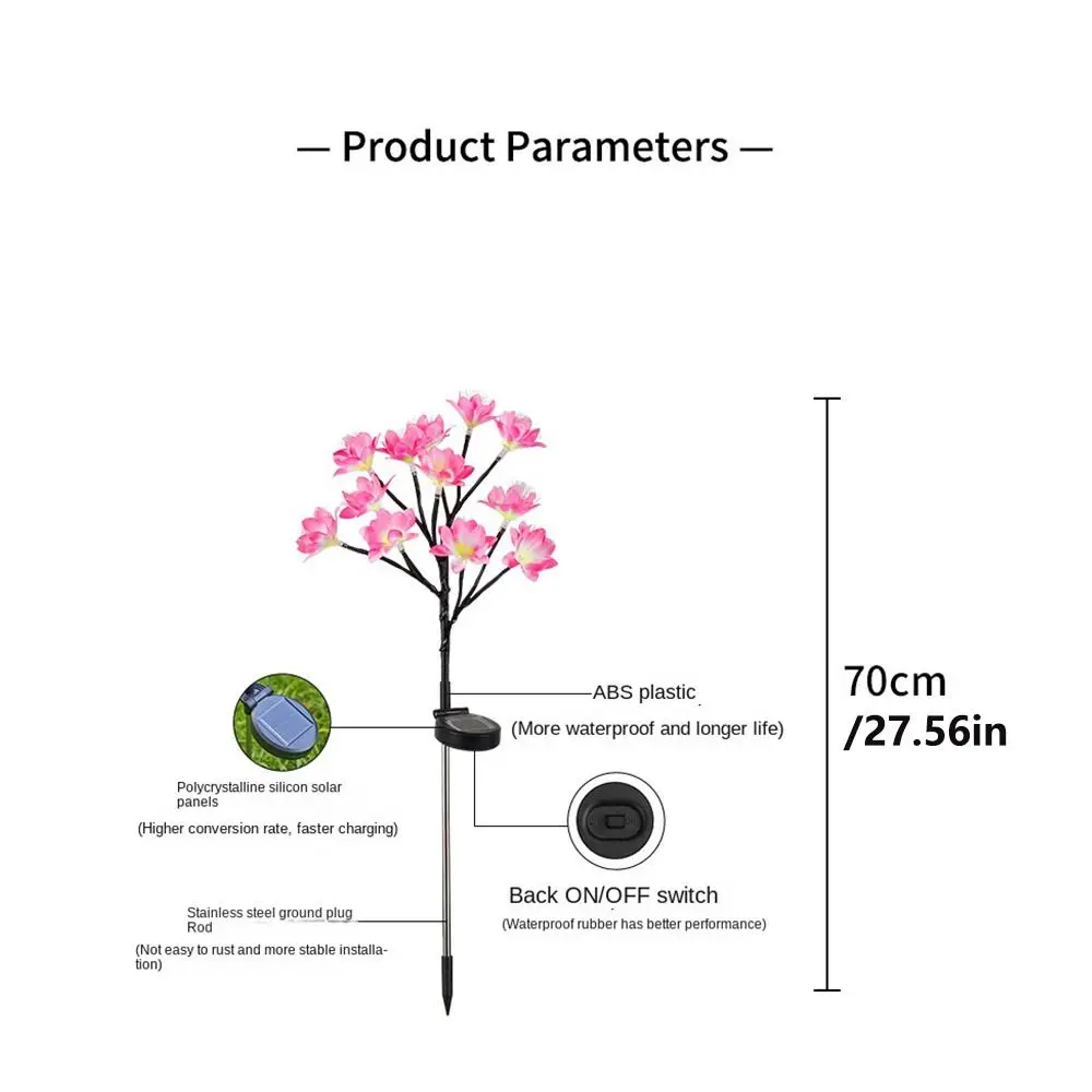Lámpara de pie Solar de flores enchufable creativa, lámpara de césped de paisaje simulada impermeable, luz LED cálida, luces de jardín, patio, camino de césped