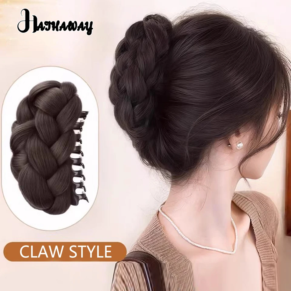 الاصطناعية المقلية العجين التقلبات حبة رئيس كعكة الإناث انتزاع كليب زهرة برعم رئيس رقيق عموم شعر مستعار حقيبة تمديد للنساء