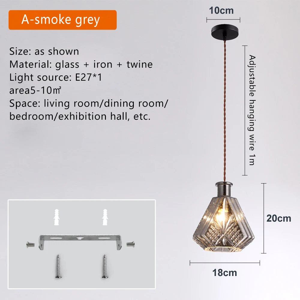 Glass Carved Wine Bottle Pendant Lamps Dining Room Bedroom Kitchen Suspension Luminaire Vintage Hanging Llight For Ceiling Decor