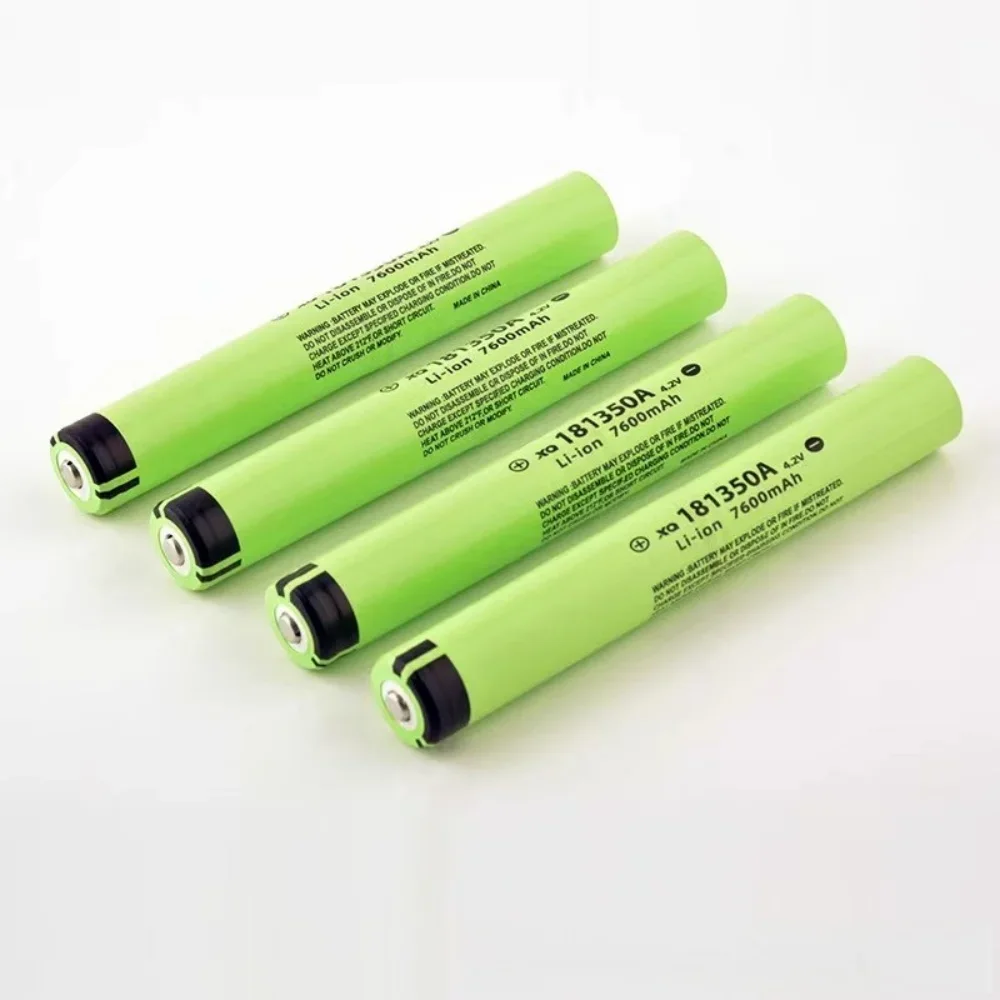 Rechargeable Lithium Battery 181350A 7600mAh 4.2V High Capacity Li-ion Cell for Flashlight Torch Replacement Power Pack Cell