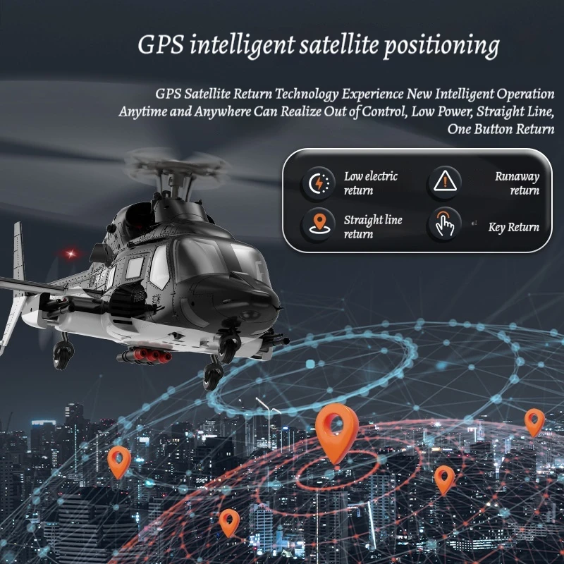 Yuxiang F02S latający wilk uzbrojony helikopter zdalnie sterowany GPS technologia powrotu satelitarnego 1:34 automatyczny połysk automatyczny powrót