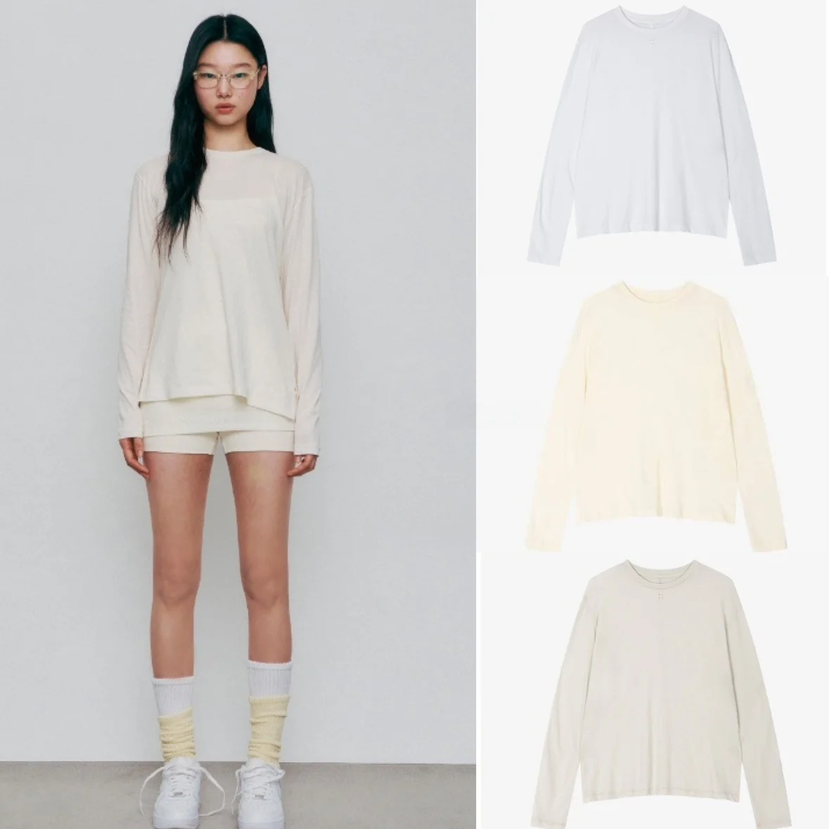 

Sun Protection Loose Fit Thin Long Sve T-irt Base Layer Top Simple Pure Color Casual Sle Polyester Fiber Women's Tee