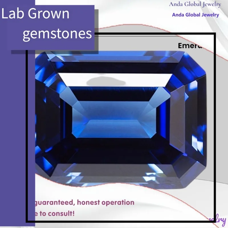 

S-Lab Grown Sapphire Royal Blue Color Emerald Cut AAA+Clarity Gems For Jewelry Setting&Custom Design Selectable AGL Certificate