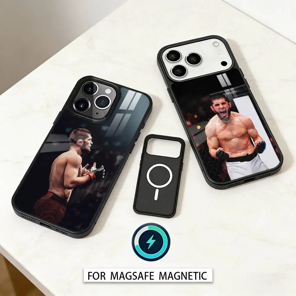 Capa de Celular S-Strong I-Islam M-MakhachevS para iPhone 17, 16, 15, 14, 13, 12, Pro, Max com Carregamento Magnético Sem Fio Magsafe