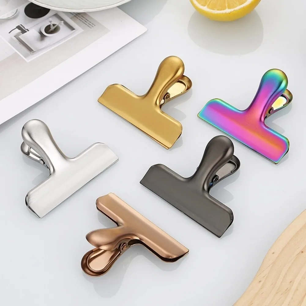 Stainless Steel Sealing Clip Dust-proof Mini Size Binder Clip Snack Sealing Leak-Proof Food Sealer Clip for Home Kitchen