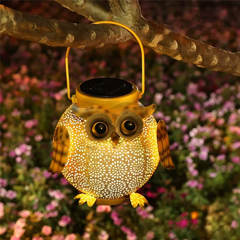 

AA01-Iron Art Solar Owl Ground Light Crafts Garden Lawn Outdoor Garden Decorative Lamp LED Solar Light Hanging Landscape
