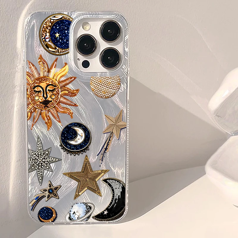 Mystical Sun Moon Star Phone Case For Samsung Galaxy S26 S25 Ultra S24 FE S23 S22 Plus A56 A53 A56 A36 A55 A16 Shockproof Cover