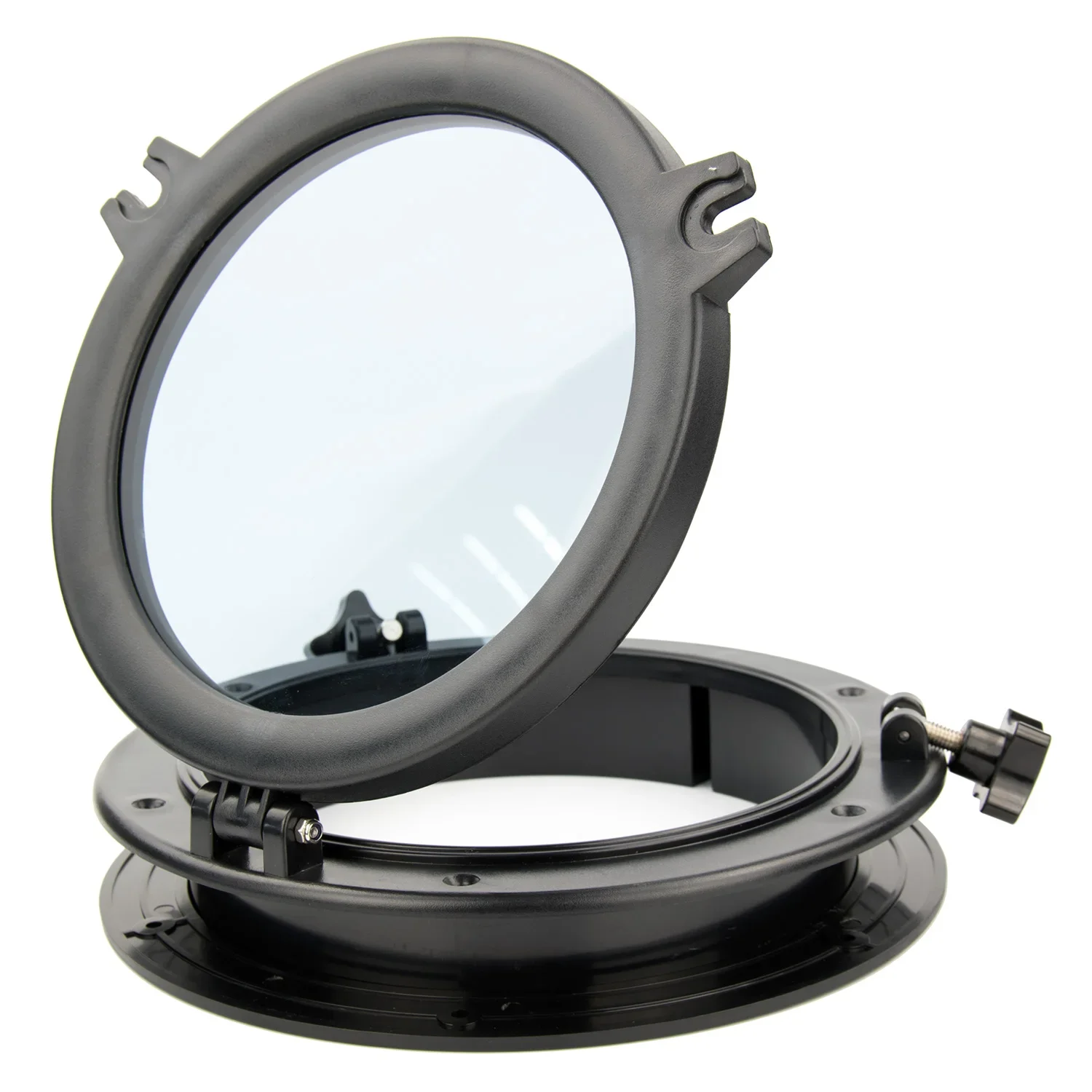 

10'' Marine Boat RV Porthole Plastic Round Hatches Port Lights Windows Black