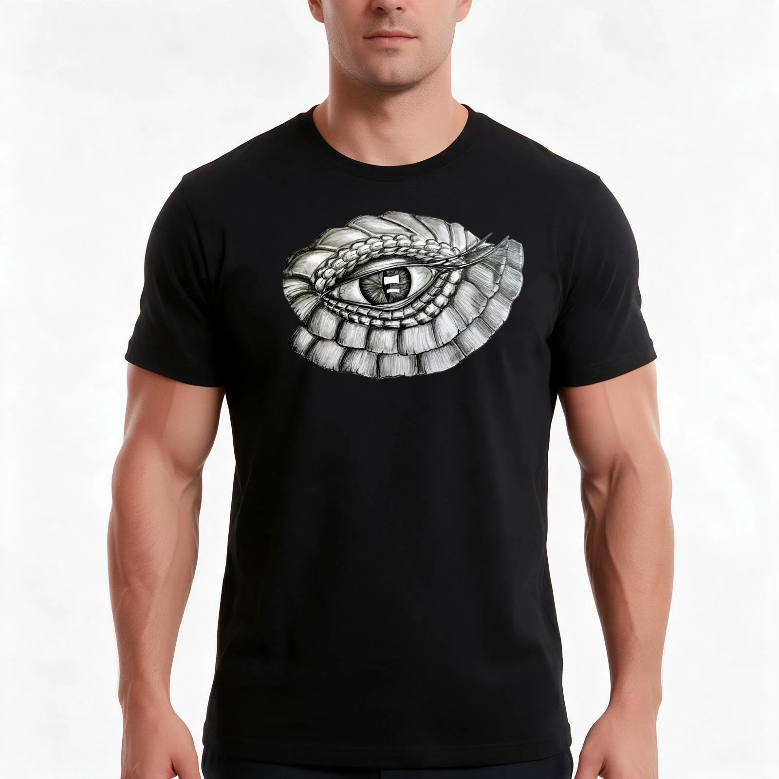 Dreugan', graphite drawing by Rob Wright T-Shirt, Summer Casual Cotton Tee, Oversized Streetwear Tops, Vintage Graphic Print