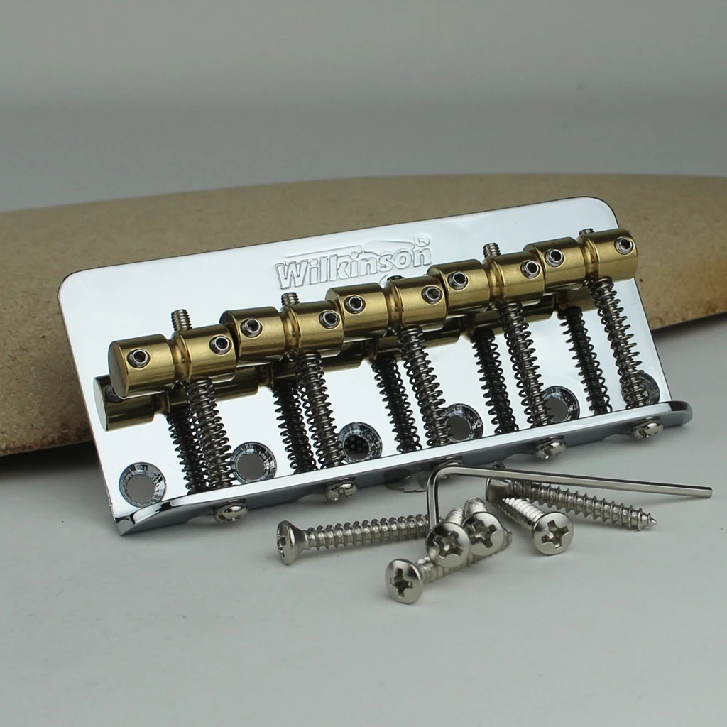 WBBC5 Bass Guitar Bridge Wilkinson Brass Saddles in Chrome, Black or Gold