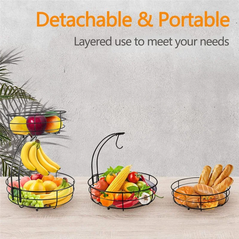 

ABAE-Fruit Basket For Kitchen Counter Fruit Holder For Kitchen Countertop Fruit Bowl For Kitchen Counter