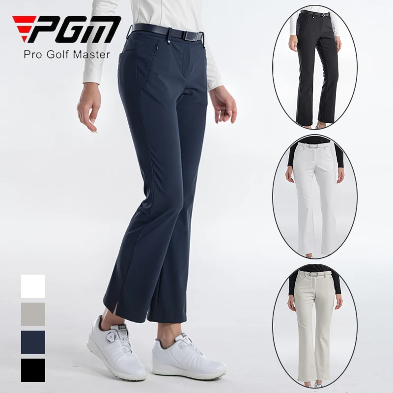 

PGM Ladies Thicken Keep Warm Golf Pants Women Slim Flared Long Trousers Ladies Elastic High Waist Athletic Sweatpants XS-XL