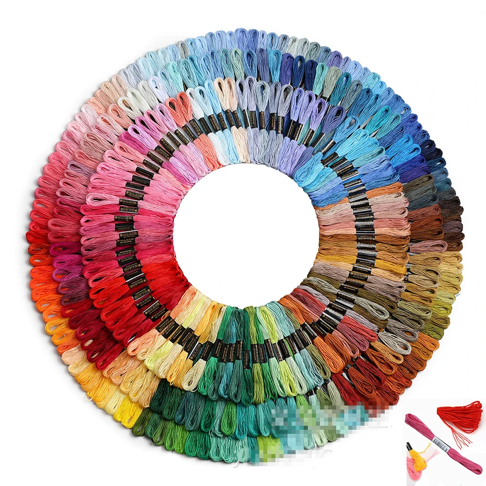 Embroidery Thread 200/150/100/50/25 Anchor Similar DMC Cross Stitch Cotton Floss Sewing Skeins Craft