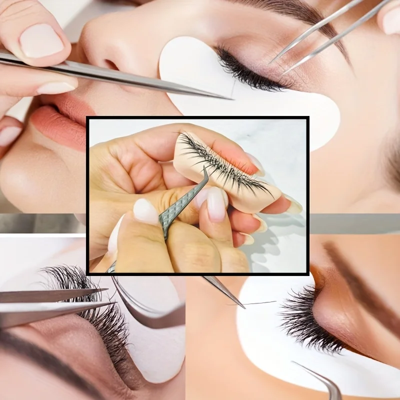 1 قطعة نموذج سيليكون لممارسة الرموش مع ملحقات رموش واقعية مكونة من 4 طبقات ، أداة تمديد رموش للتدريب قابلة لإعادة الاستخدام