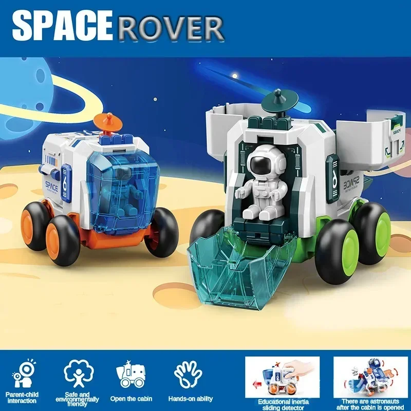 Kids Space Model Inertia Cars Toys Deformation Rocket Spacecraft Space Exploration Car Puzzle Toys for Boys Girls Birthday Gift