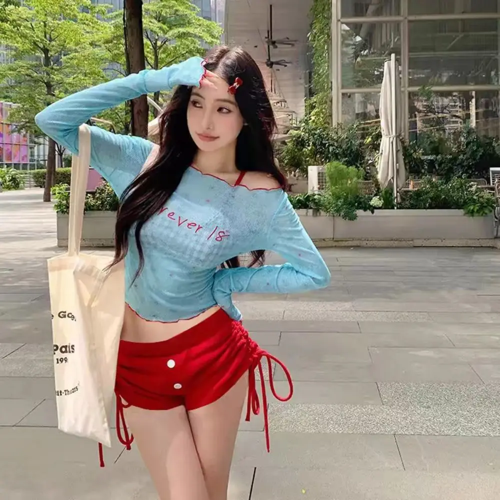 

Elegant Sweet Swimsuits Two Piece V Hem Backless Floral Bikini Set Women Low Waist Korean Style Hot Spring Swimwear Hot Spring