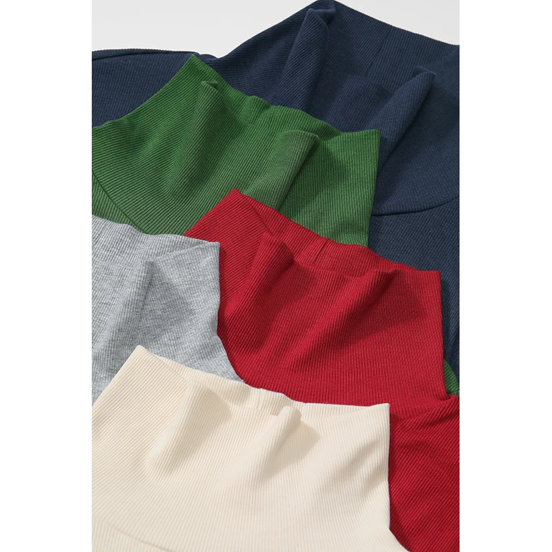 ELFSACK 2025 الشتاء الوافدين الجدد الصلبة الياقة المدورة طويلة الأكمام سترة متماسكة للمرأة #5