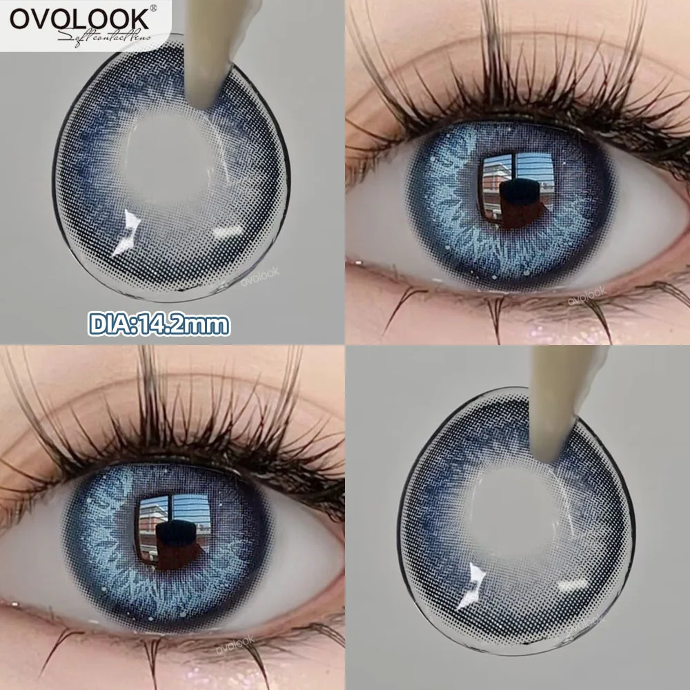 OVOLOOK-2PCS lentes de contacto Silver Knight para ojos lentes de ojos de color arcoíris pupilas de belleza lentes de contacto degradados lentes ópticas
