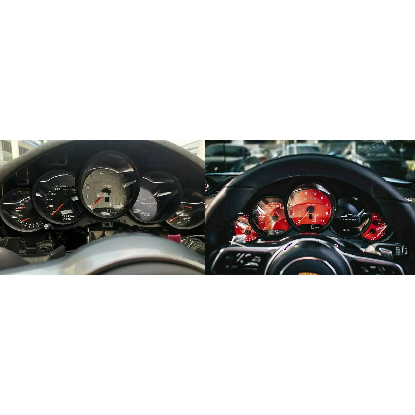 ¡Arriba! Esfera facial de calibre Facelift para Porsche 971 Cayenne Macan 718 Paramera 911 Carrera 991 superposición de panel de tablero