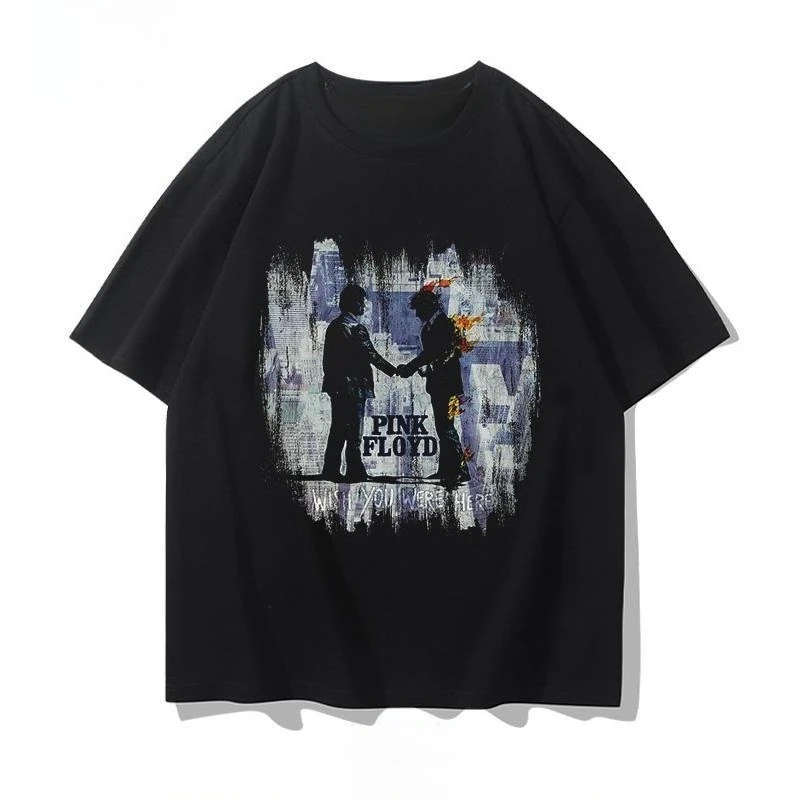 

Pink Floyd - British Rock Band Pink Floyd Summer Pure Cotton Short-sleeved Men's and Women's Versatile Casual T-shirt