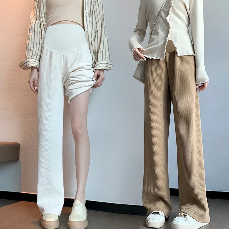 Pregnant Women's Wide Leg Pants New Style Thin  Maternity Support Belly Pants Casual Loose Floor-Length Pants