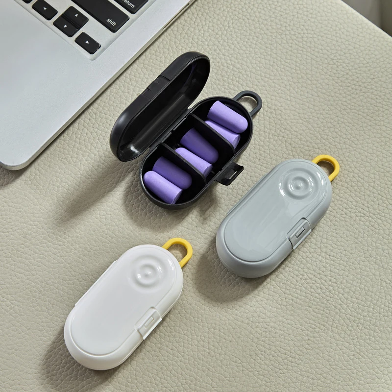 Multifunctional Plastic Mini Storage Box Movable Partitions Simple Portable Earplug Anti Loss Organizer
