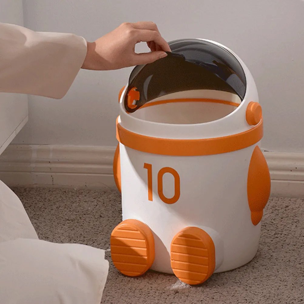 

Мусорное ведро с крышкой и принтом космонавта, маленькая корзина для мусора для дома, кухни, ванной комнаты, декоративный контейнер для отходов