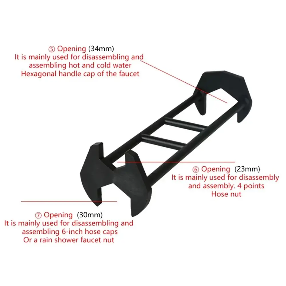 1 قطعة أربعة الفك عرافة صنبور وجع 7 أحجام العالمي السباكين وجع متعددة الوظائف بالوعة الصلب إصلاح وجع #6