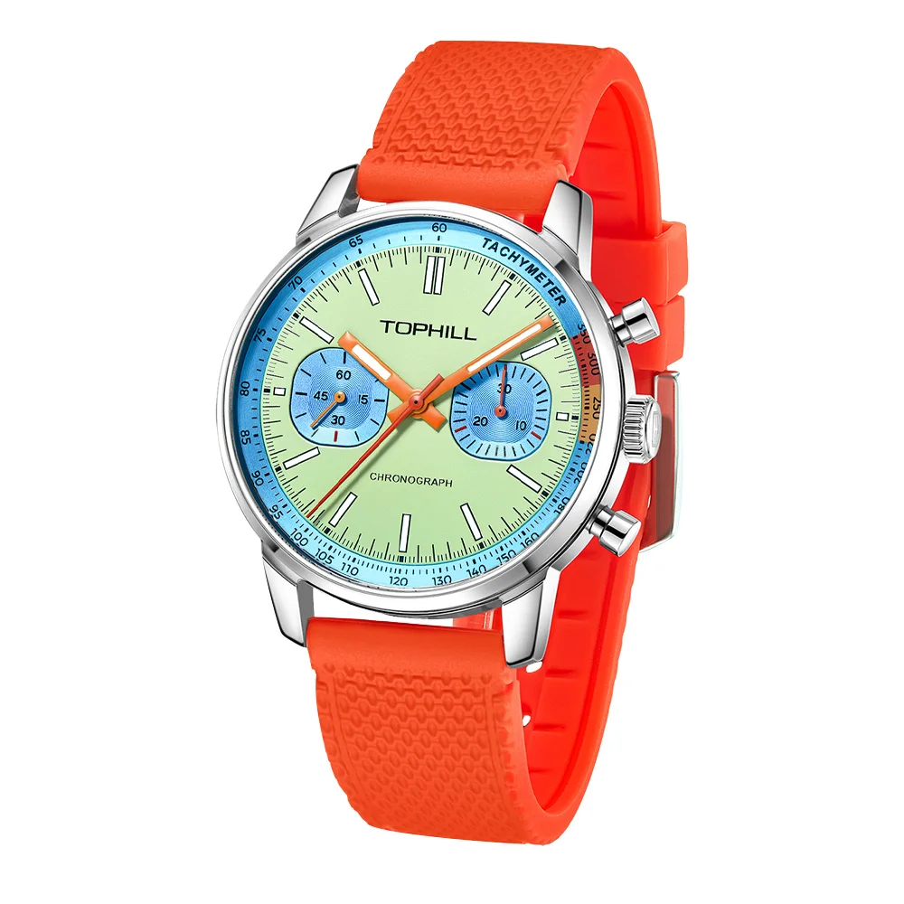 ساعات رجالي 40 مللي متر النورس ST1901 حركة الطيارين رجل سباق كرونوغراف اليد الرياح ساعة ميكانيكية الياقوت مضيئة ساعة اليد