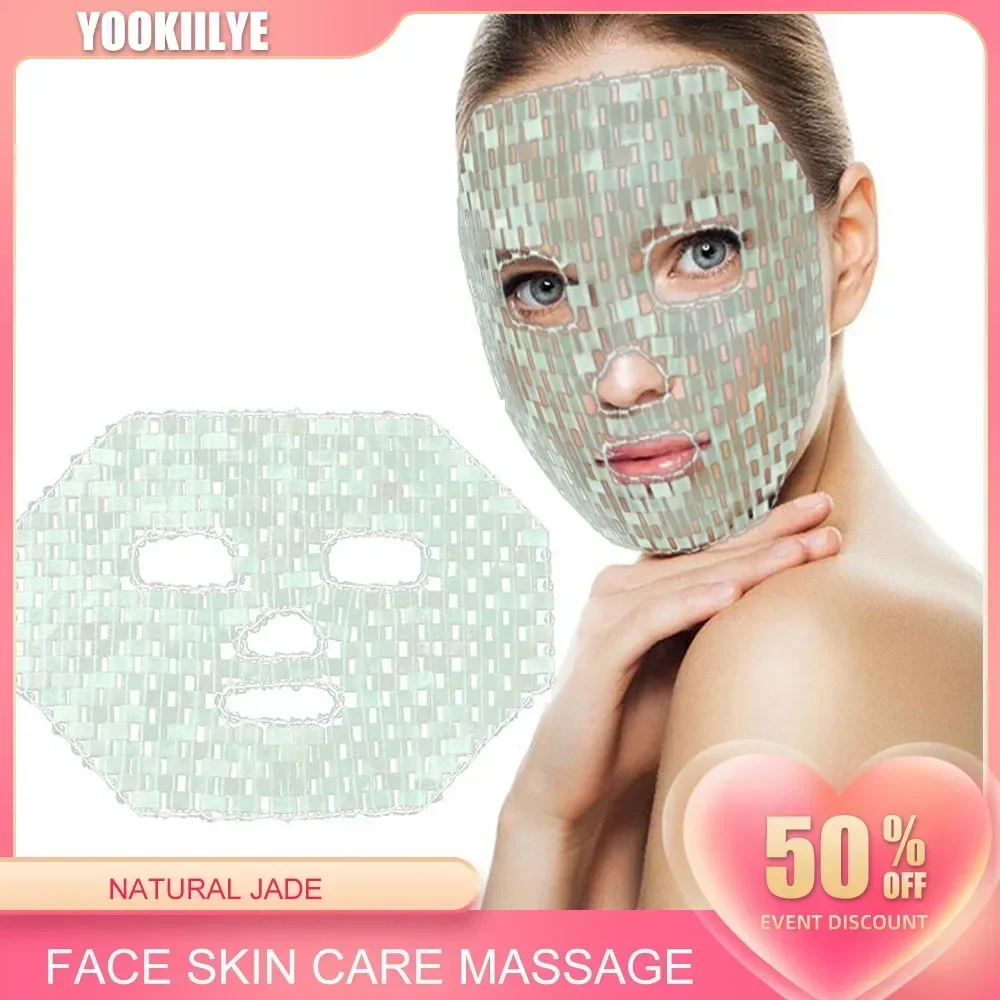 

Natural Jade Stones Anti-Aging Mask Facial Pain Soothing Therapy Sleeping Masks Face Skin Care Massage Cooling Beaty Tool Mask